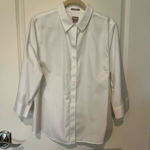 Chico's White Button-Up Shirt